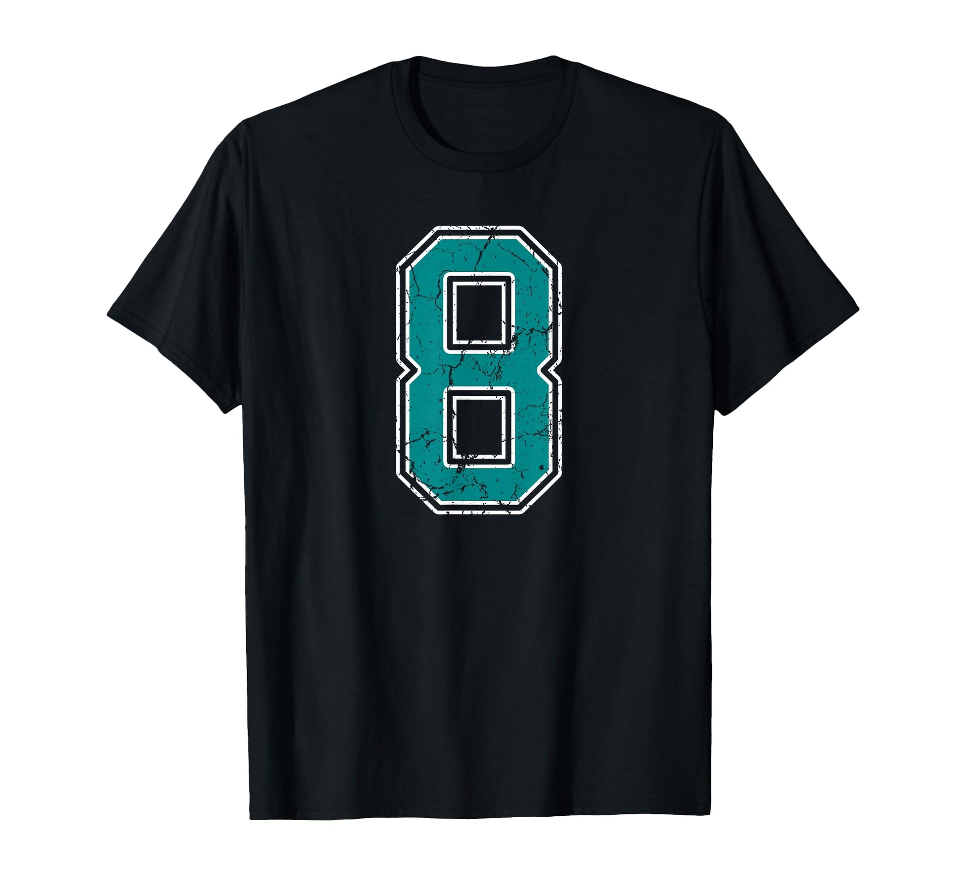 Teal And White Number 8 Jersey Player T-Shirt - Unique Graphic Men Women - T-Shirt, Sweatshirt, Hoodie