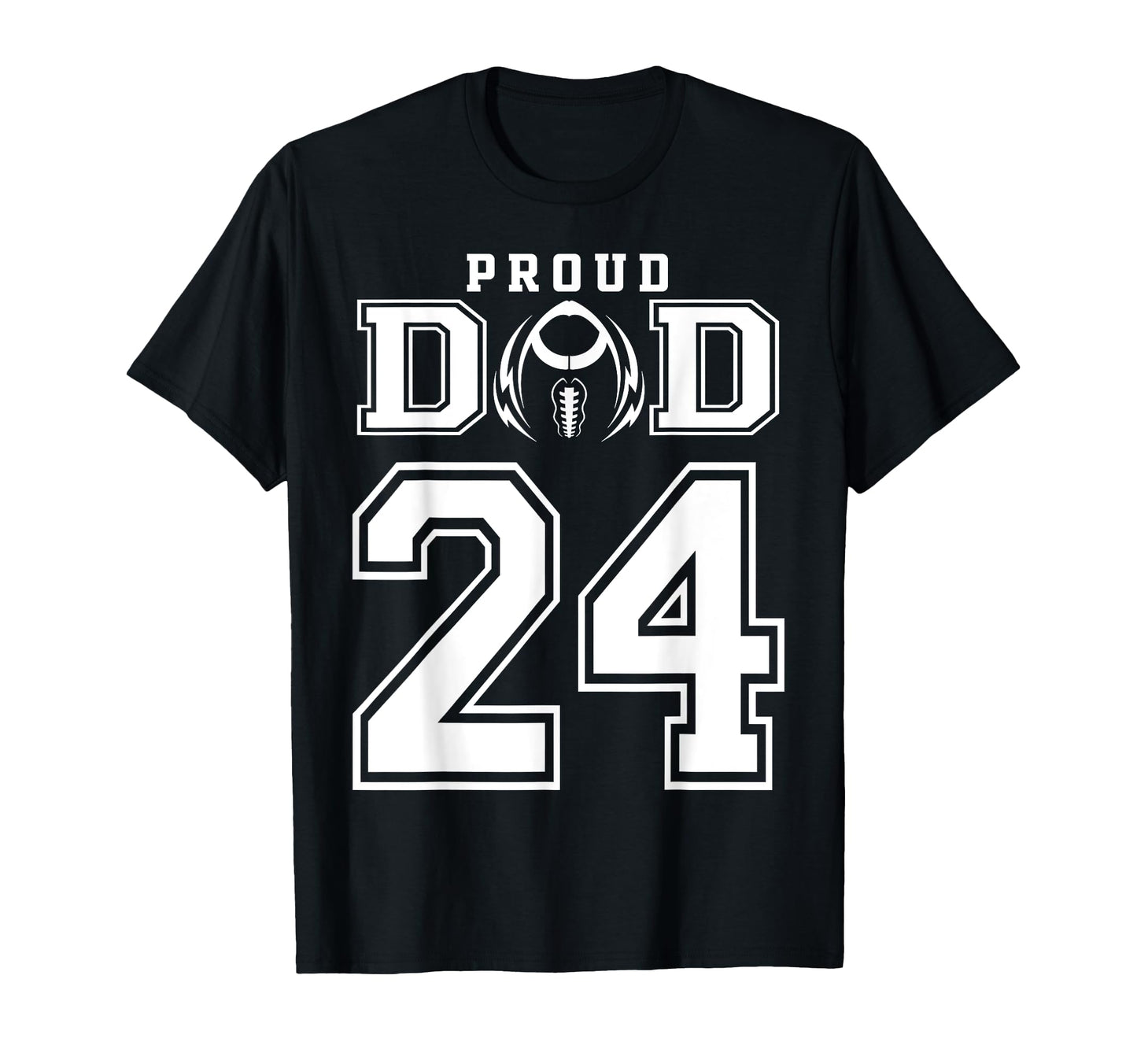 Custom Proud Football Dad Number 24 T-Shirt - Minimalist Print Men Women - T-Shirt, Sweatshirt, Hoodie