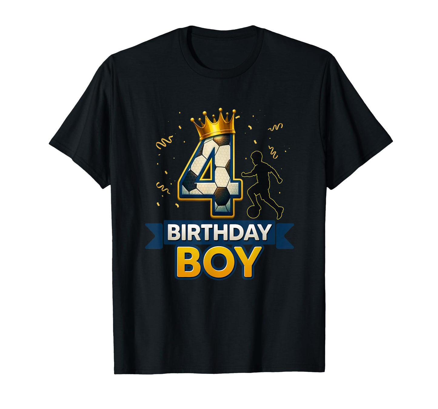 4Th Birthday Soccer Sports Lover 4 T-Shirt - Aesthetic Graphic for Adults - T-Shirt, Sweatshirt, Hoodie