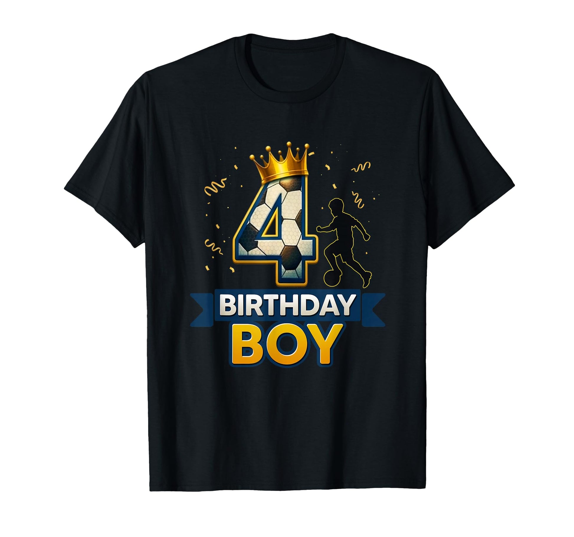 4Th Birthday Soccer Sports Lover 4 T-Shirt - Aesthetic Graphic for Adults - T-Shirt, Sweatshirt, Hoodie