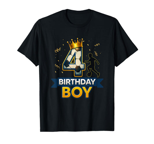 4Th Birthday Soccer Sports Lover 4 T-Shirt - Aesthetic Graphic for Adults - T-Shirt, Sweatshirt, Hoodie