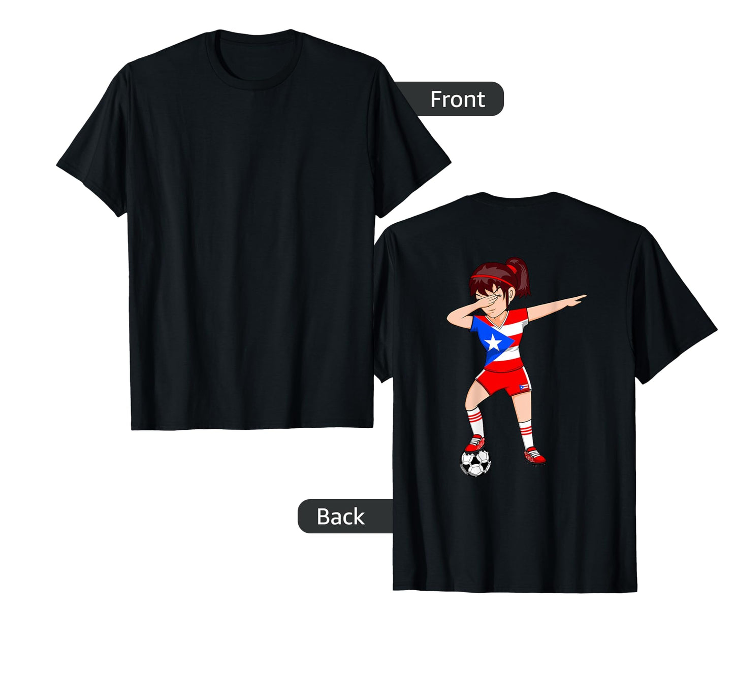 Dabbing Soccer Puerto Rico Jersey T-Shirt - Fun Novelty Design for Adults - T-Shirt, Sweatshirt, Hoodie