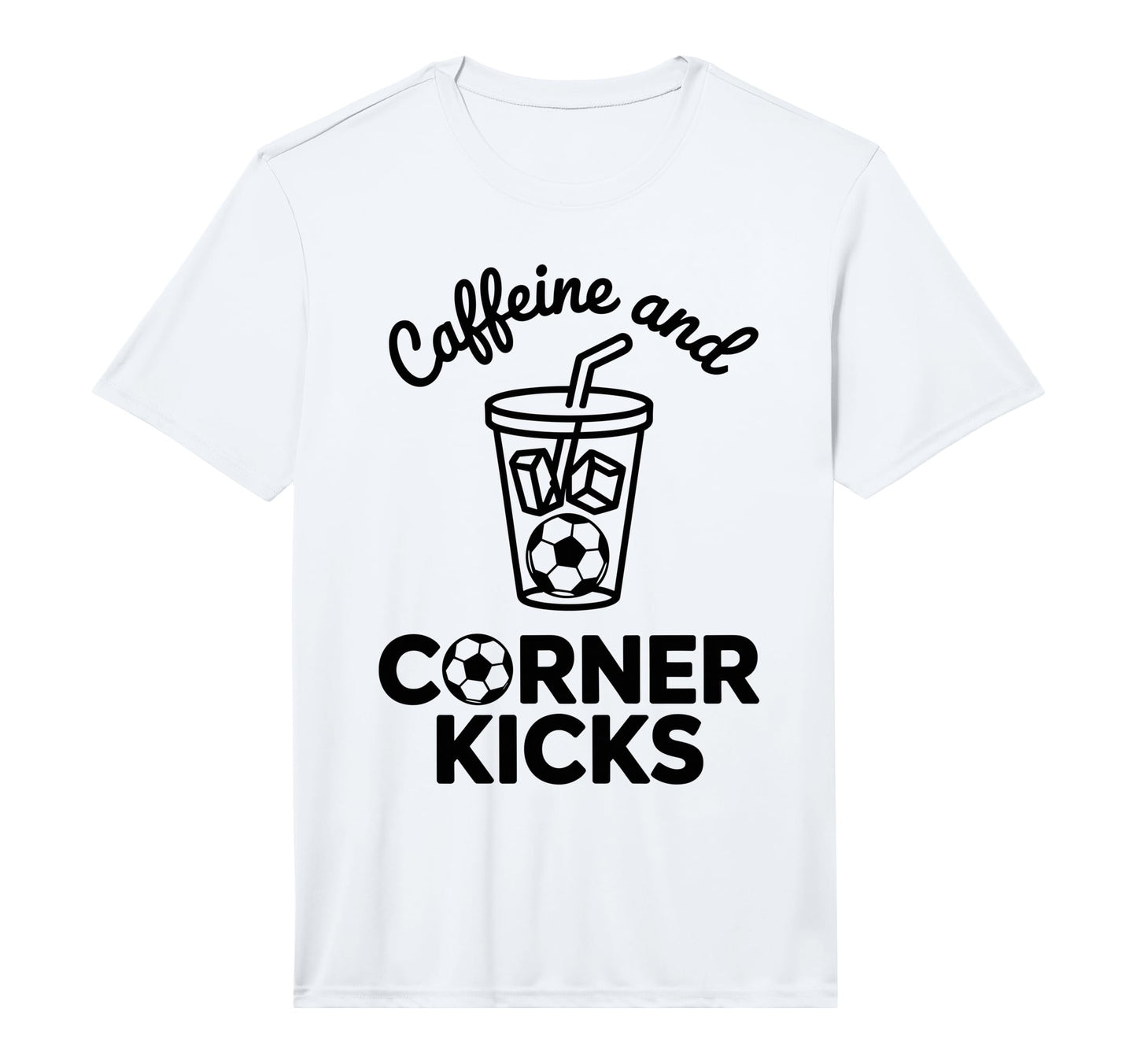 Caffeine And Corner Kicks Team Player T-Shirt - Custom Art Print Unisex - T-Shirt, Sweatshirt, Hoodie
