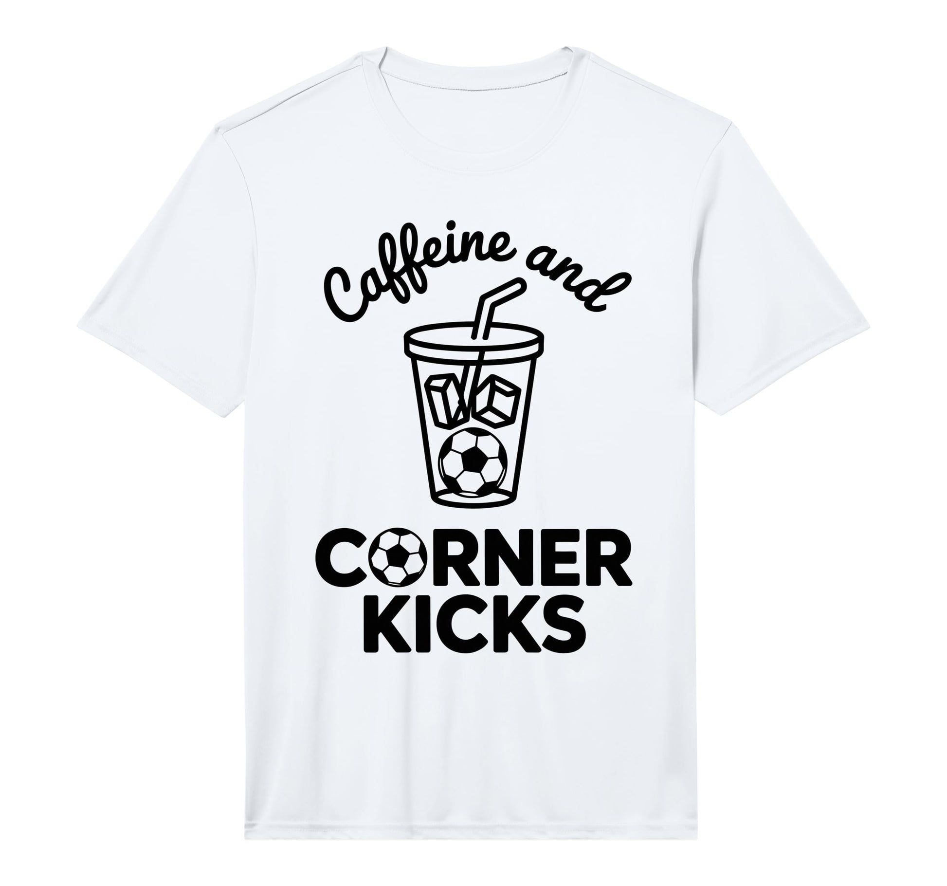 Caffeine And Corner Kicks Team Player T-Shirt - Custom Art Print Unisex - T-Shirt, Sweatshirt, Hoodie