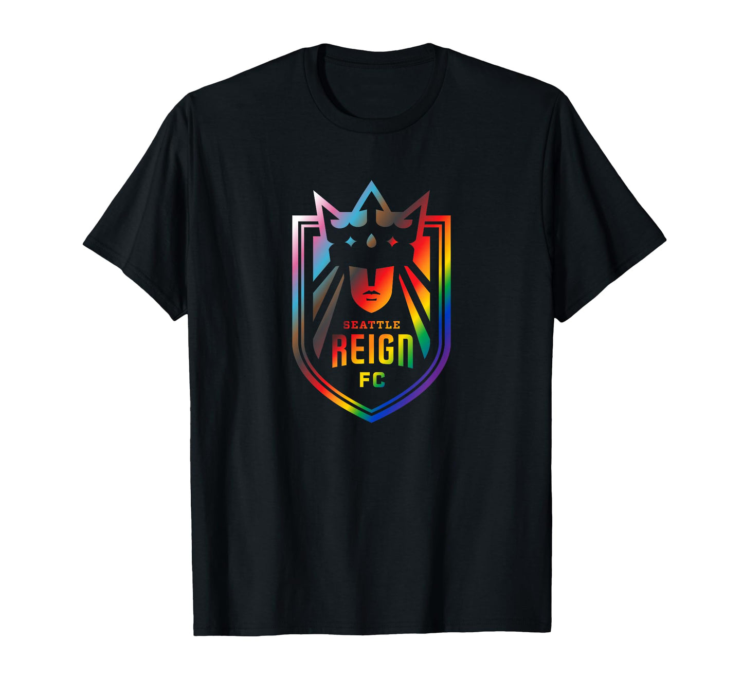Nwsl Seattle Reign Fc Pride Crest T-Shirt - Fun Novelty Design for Adults - T-Shirt, Sweatshirt, Hoodie