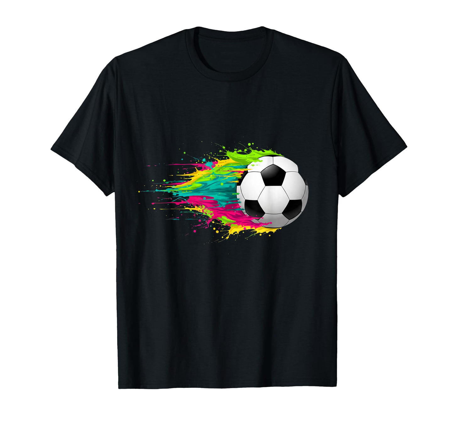Colorful Flaming Soccer Ball T-Shirt - Casual Everyday Wear Men Women - T-Shirt, Sweatshirt, Hoodie