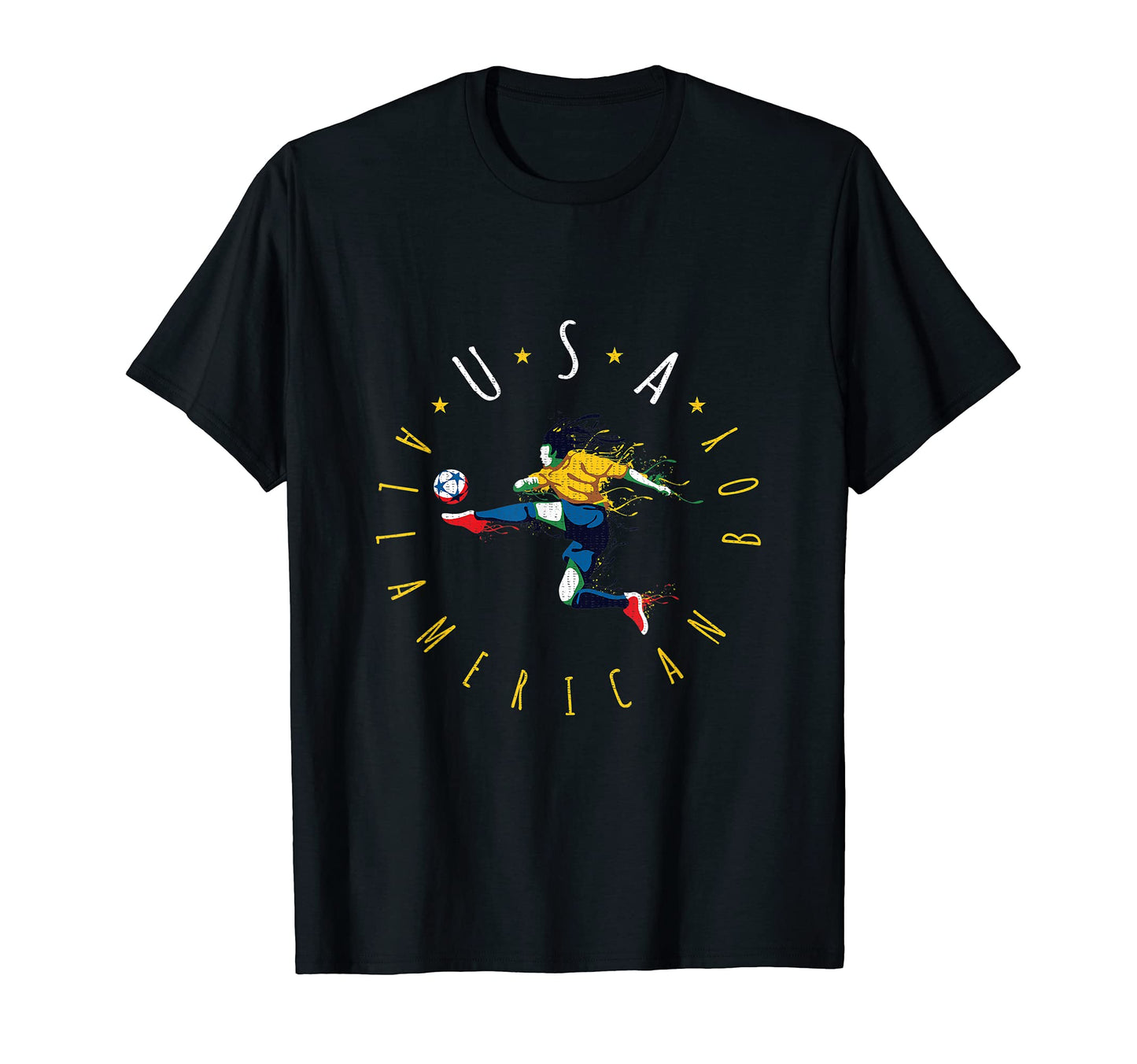 Mens Usa All American Soccer Player T-Shirt - Custom Art Print Men Women - T-Shirt, Sweatshirt, Hoodie