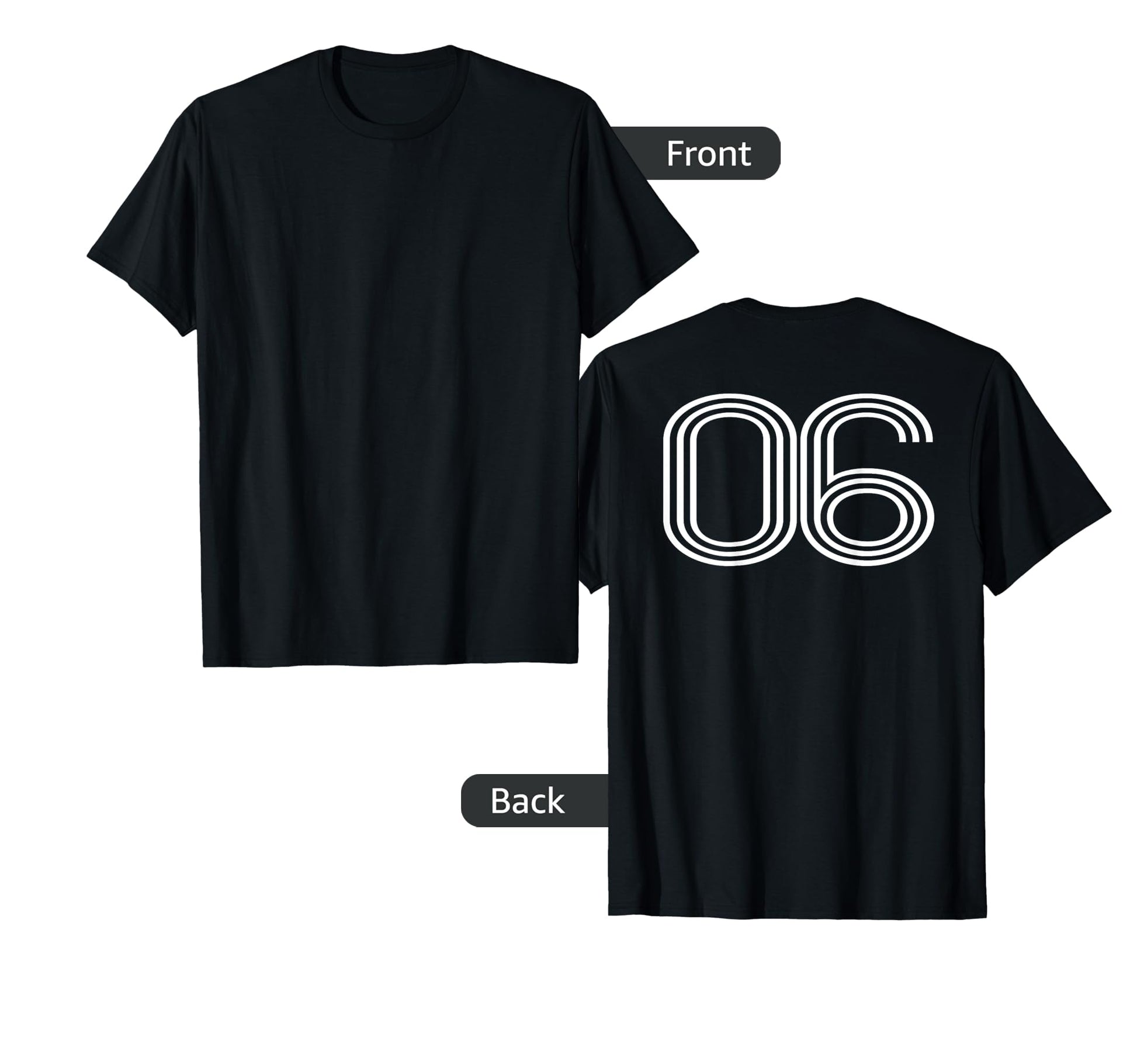 Number 06 Baseball Football Soccer T-Shirt - Custom Art Print Men Women - T-Shirt, Sweatshirt, Hoodie