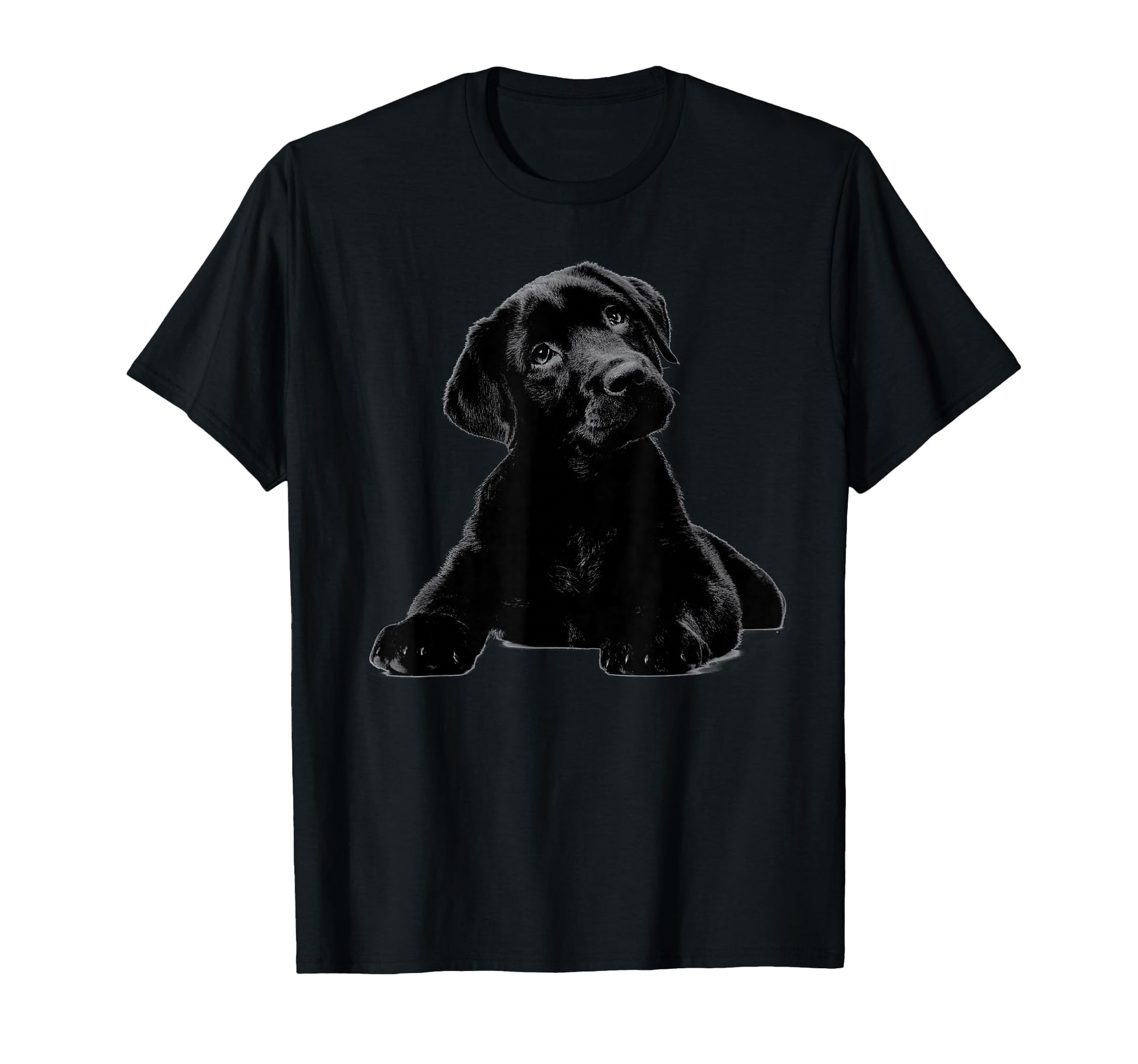 Black Lab Puppy Dog Tees Dog Mom T-Shirt - Minimalist Print Unisex - T-Shirt, Sweatshirt, Hoodie