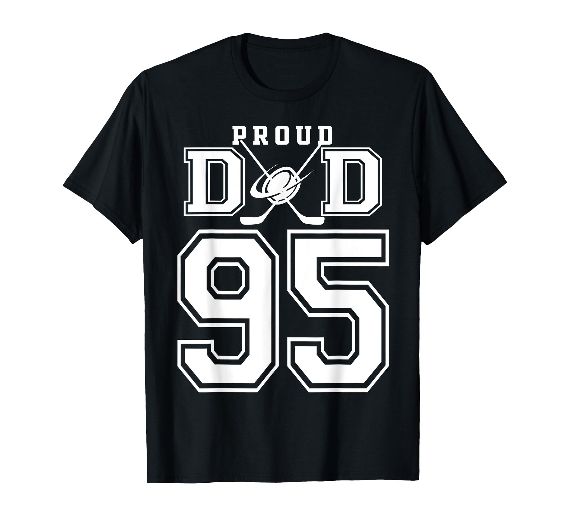 Number 95 Custom Proud Hockey Dad T-Shirt - Minimalist Print Unisex - T-Shirt, Sweatshirt, Hoodie