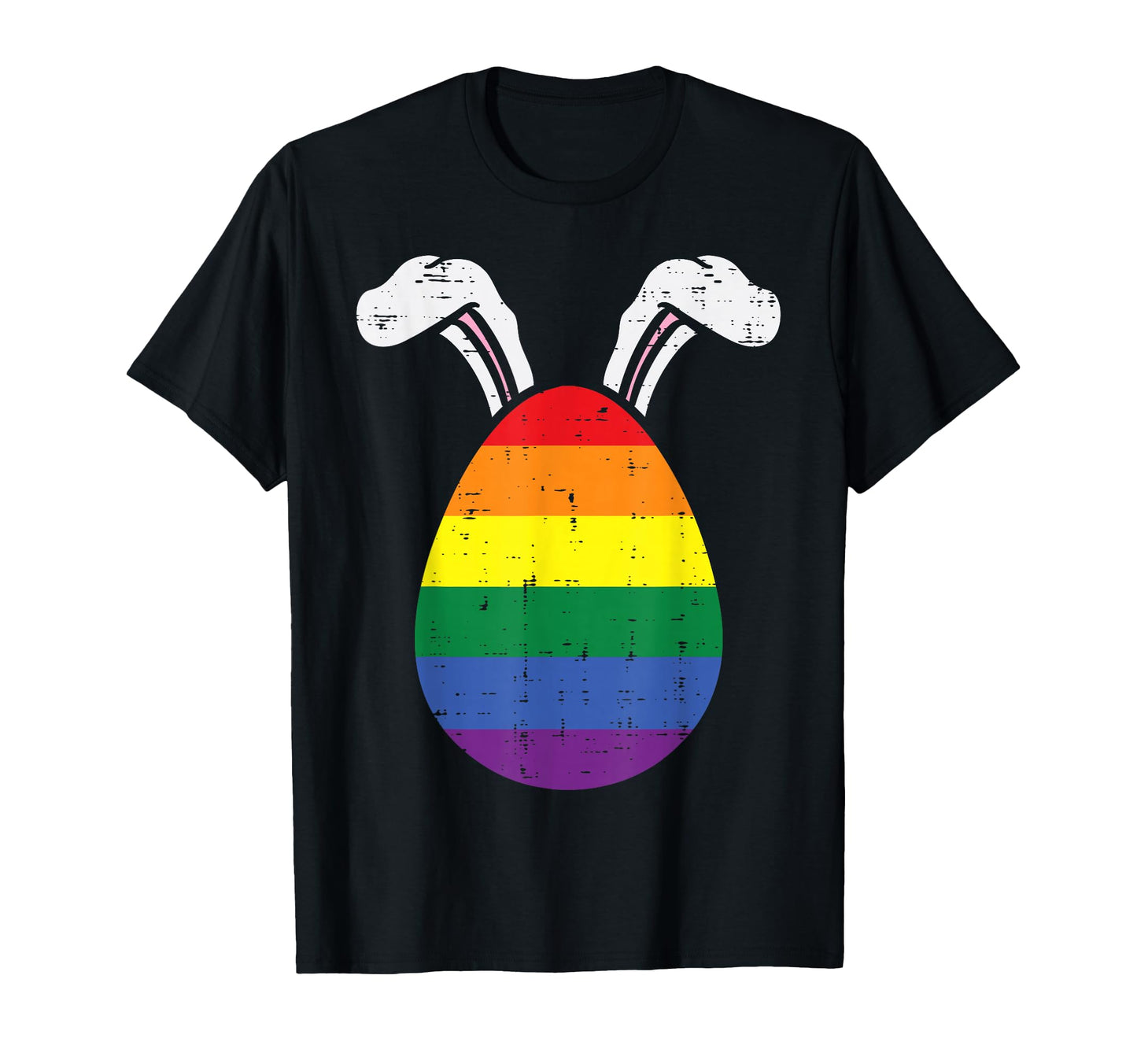 Rainbow Flag Egg Bunny Ears Gay Pride T-Shirt - Novelty Apparel for Adults - T-Shirt, Sweatshirt, Hoodie