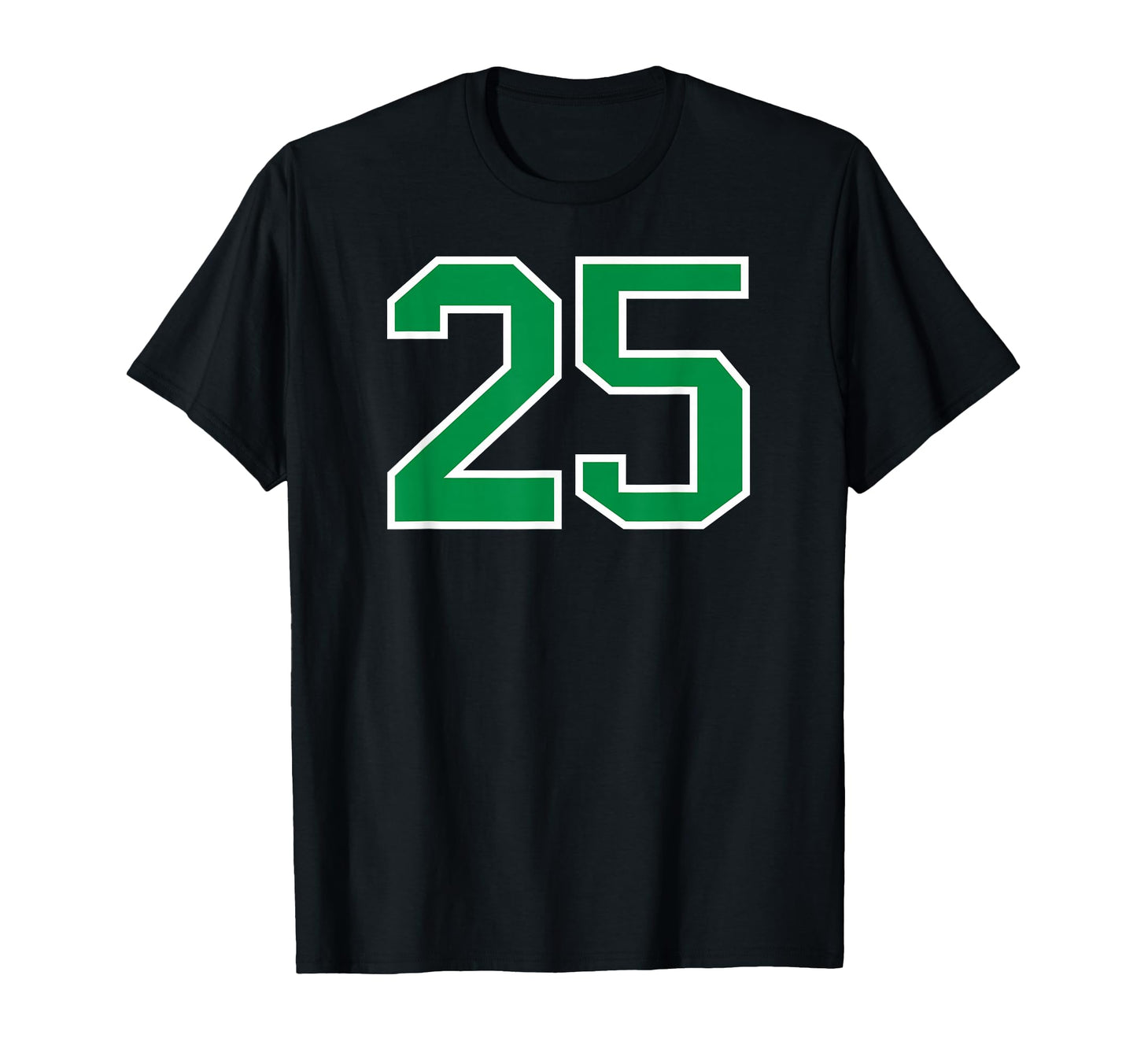 White Green Sports Team Number 25 T-Shirt - Minimalist Print for Adults - T-Shirt, Sweatshirt, Hoodie