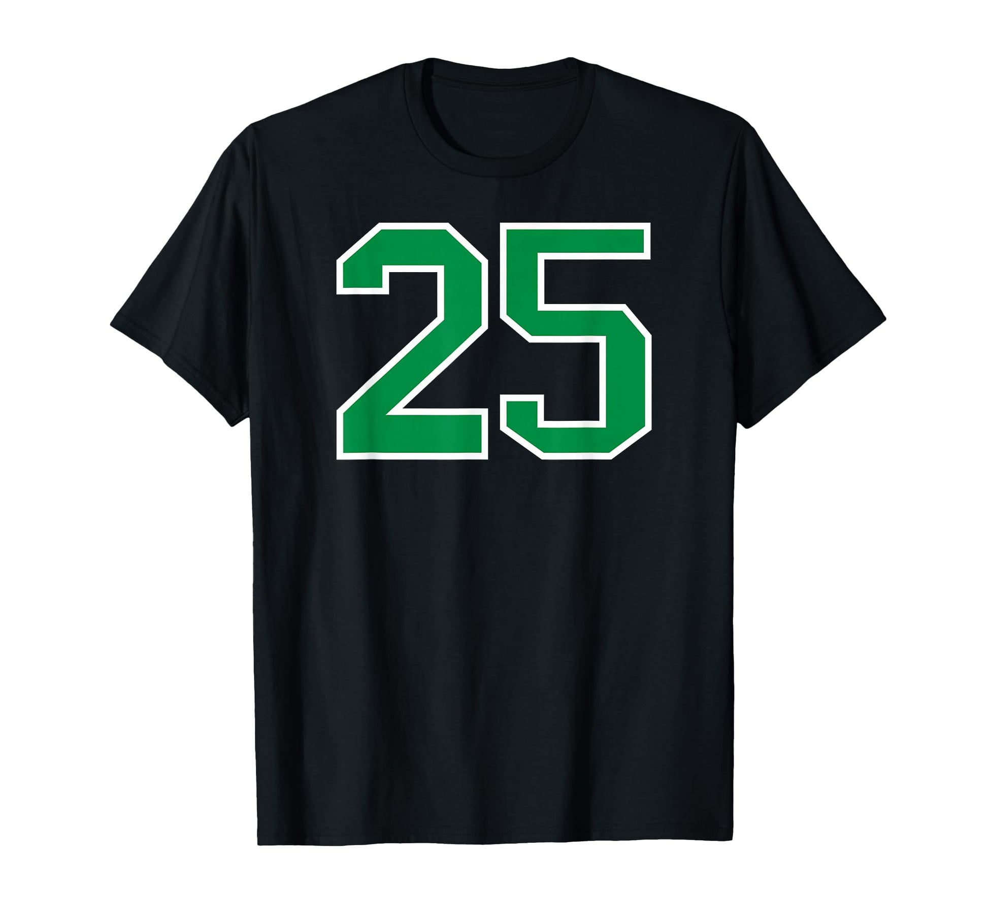 White Green Sports Team Number 25 T-Shirt - Minimalist Print for Adults - T-Shirt, Sweatshirt, Hoodie