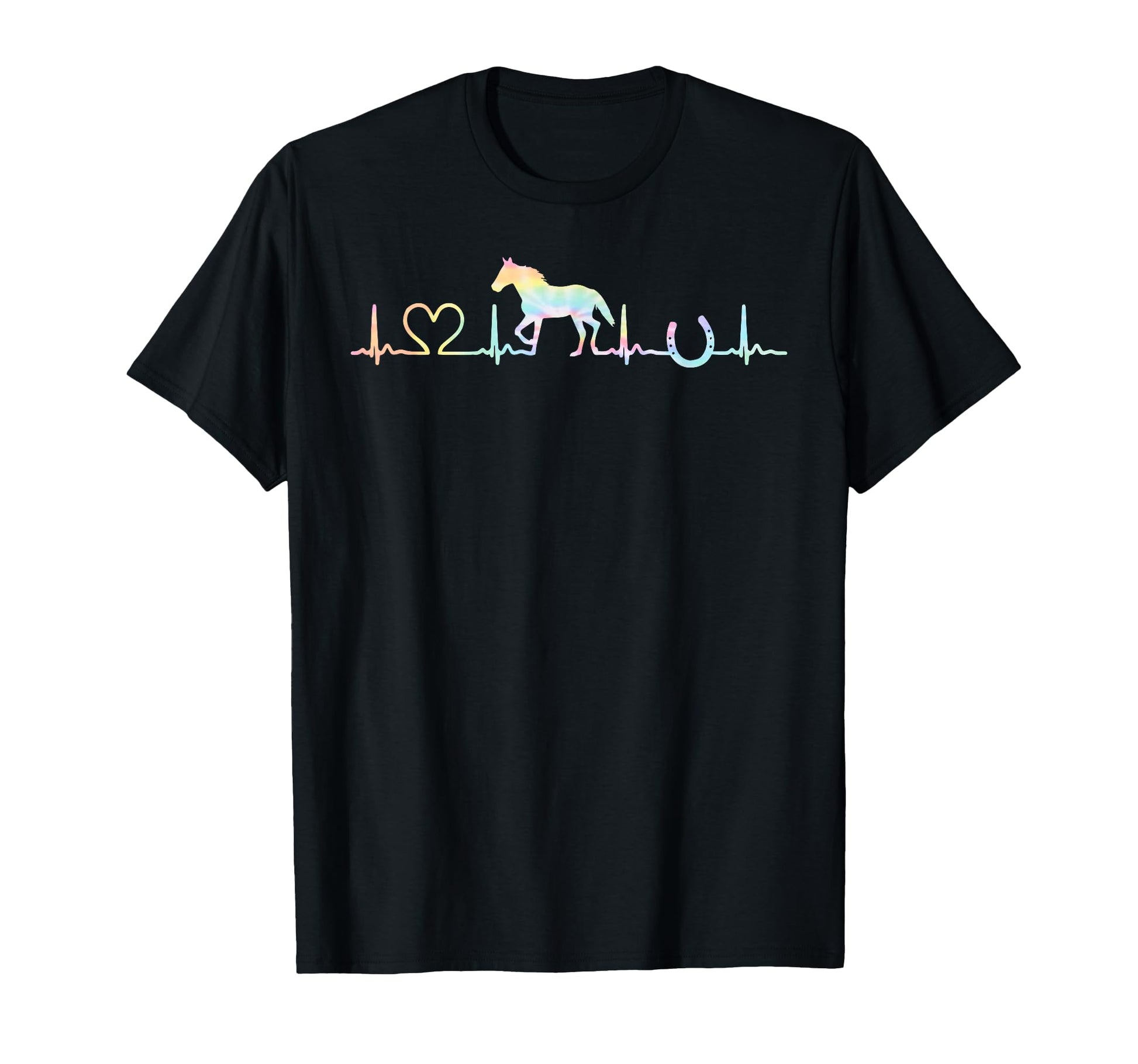 Horse Heartbeat Tie Dye Horse Farm Hoodie - Custom Art Print Men Women - T-Shirt, Sweatshirt, Hoodie