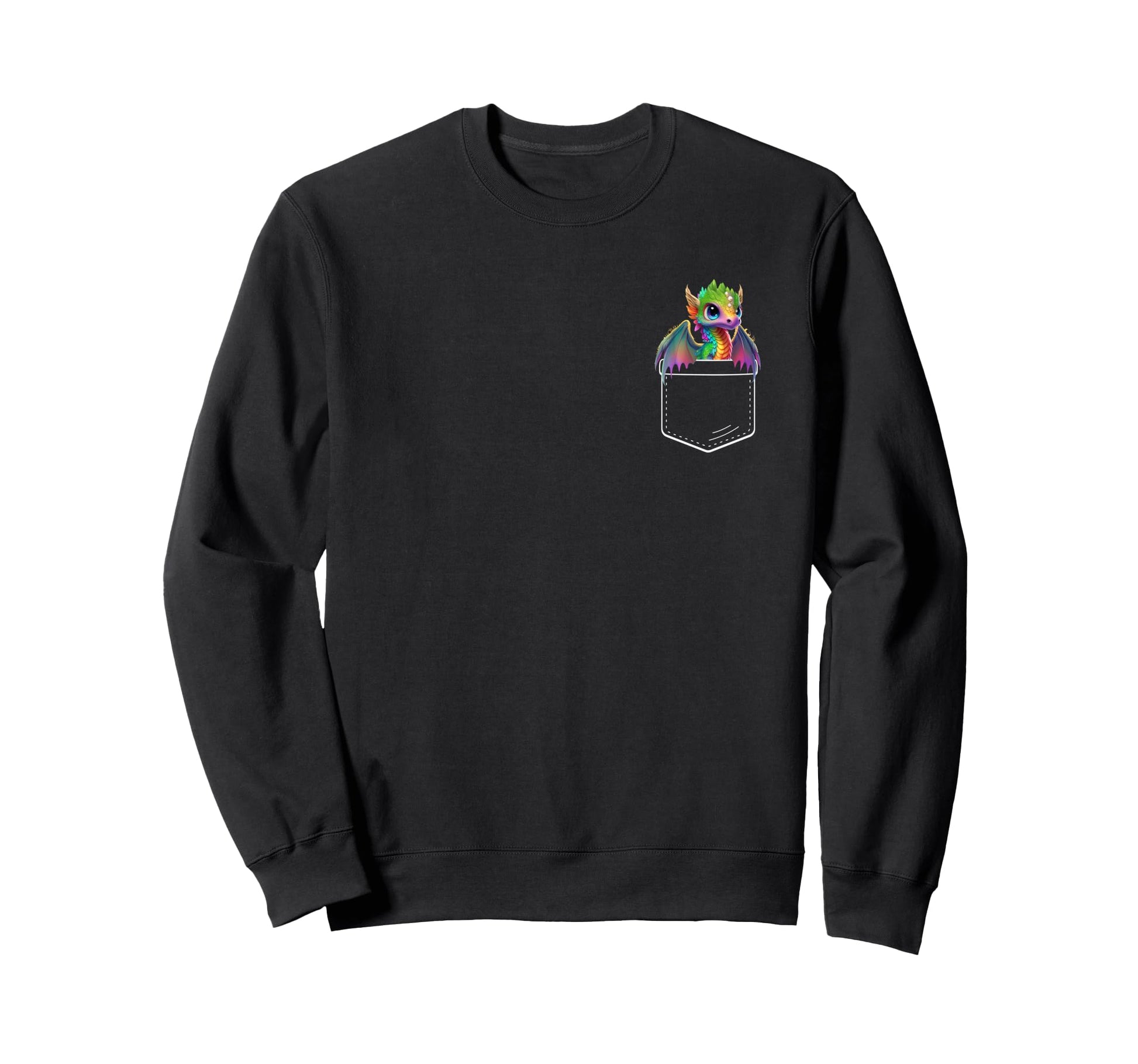 Dragon Pocket Detail Teen Sweatshirt - Aesthetic Graphic for Adults - T-Shirt, Sweatshirt, Hoodie