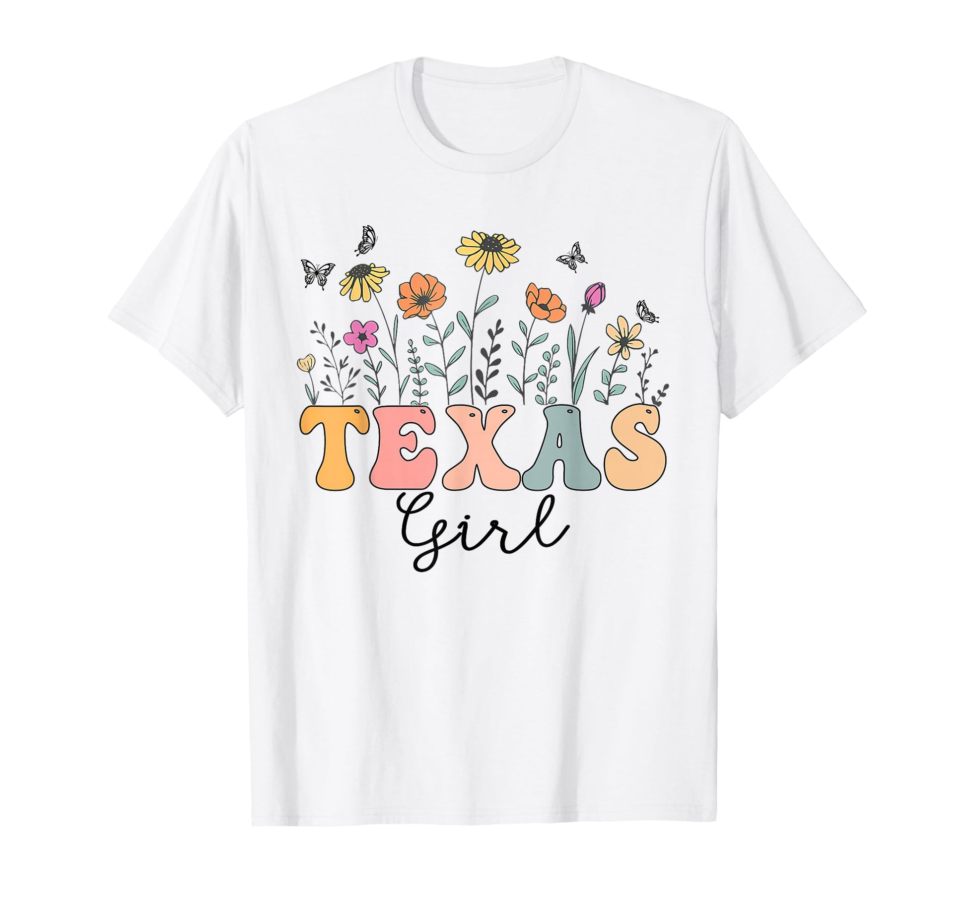 Texas Wildflower Groovy Texas Lover T-Shirt - Unique Graphic Men Women - T-Shirt, Sweatshirt, Hoodie