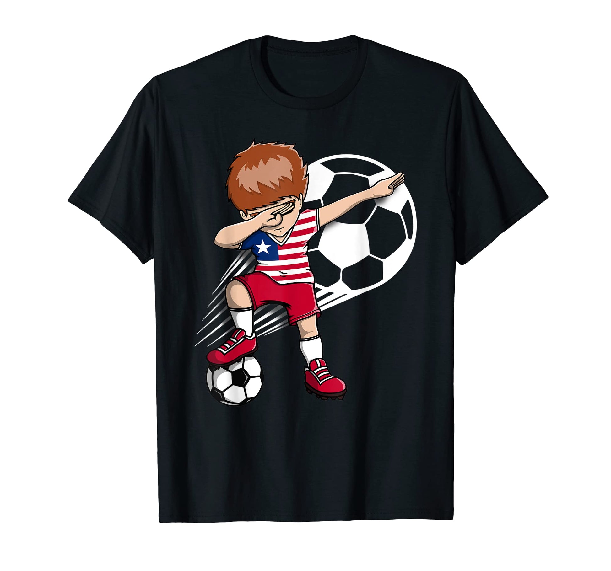 Dabbing Soccer Liberia Jersey Liberian T-Shirt - Unique Graphic for Adults - T-Shirt, Sweatshirt, Hoodie