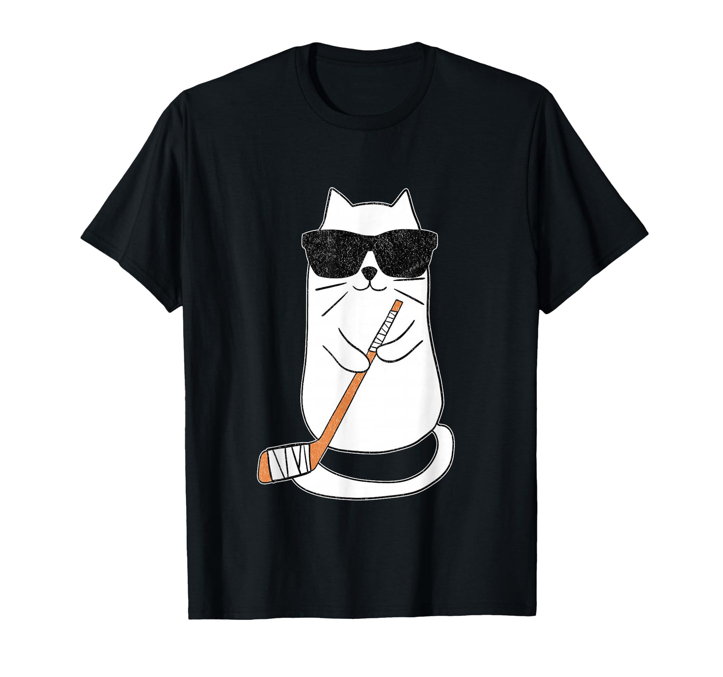 Ice Hockey Cat Hockey Player Stick T-Shirt - Unique Graphic Unisex - T-Shirt, Sweatshirt, Hoodie
