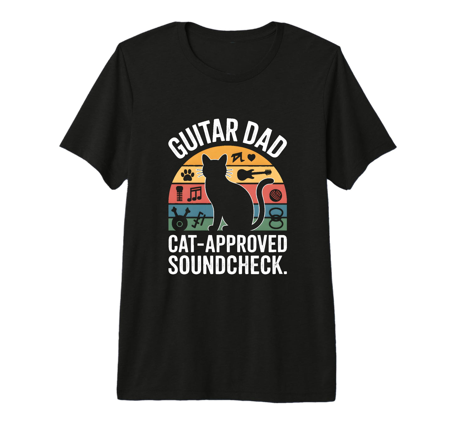 Funny Guitar Dad Cat Approved T-Shirt - Trendy Graphic Men Women - T-Shirt, Sweatshirt, Hoodie