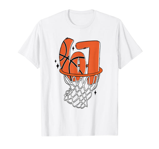 67 Basketball Six Seven 6 7 Meme T-Shirt - Streetwear Style Men Women - T-Shirt, Sweatshirt, Hoodie