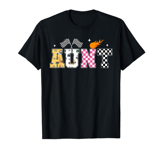 Aunt Pit Crew Racing Car Birthday T-Shirt - Aesthetic Graphic for Adults - T-Shirt, Sweatshirt, Hoodie