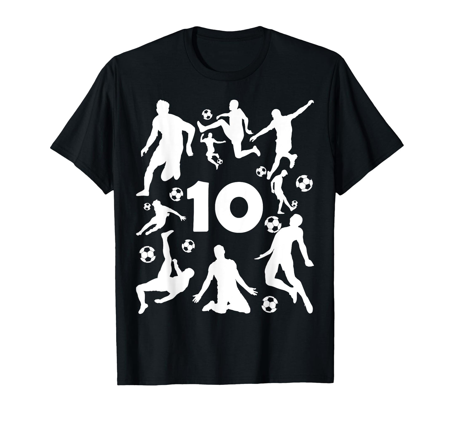Number 10 Years Soccer 10Th Birthday T-Shirt - Minimalist Print Unisex - T-Shirt, Sweatshirt, Hoodie