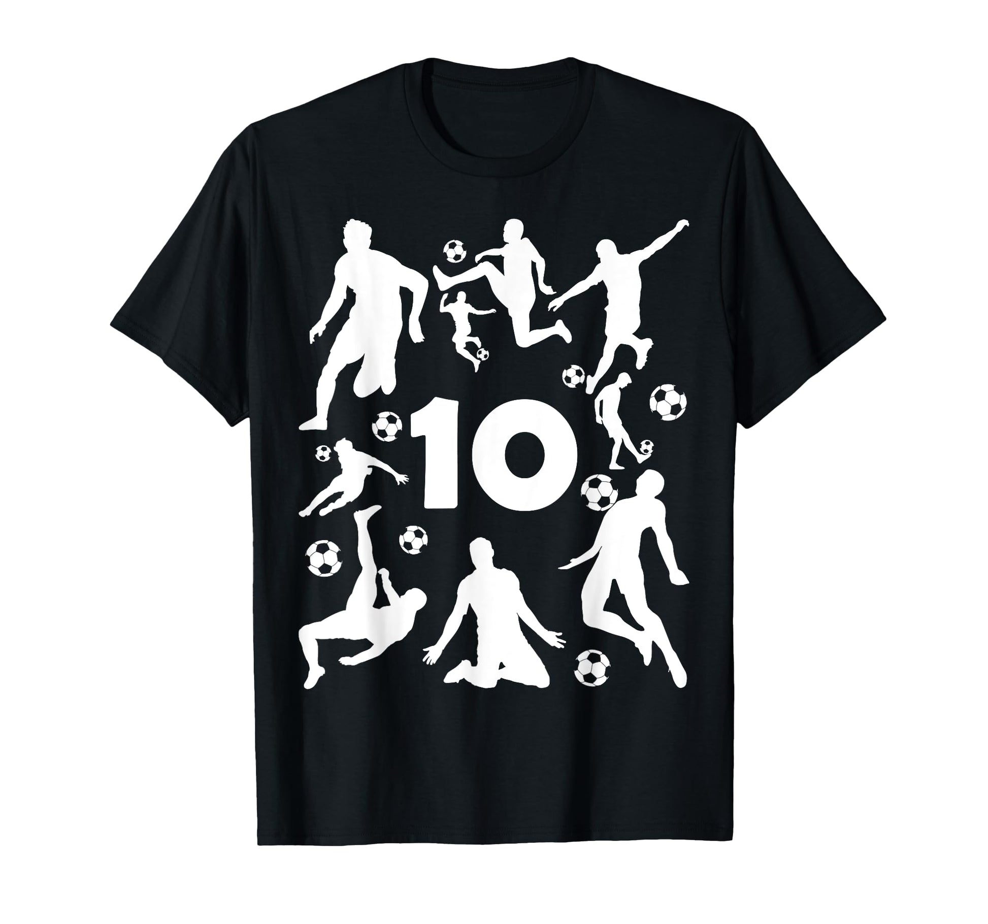 Number 10 Years Soccer 10Th Birthday T-Shirt - Minimalist Print Unisex - T-Shirt, Sweatshirt, Hoodie