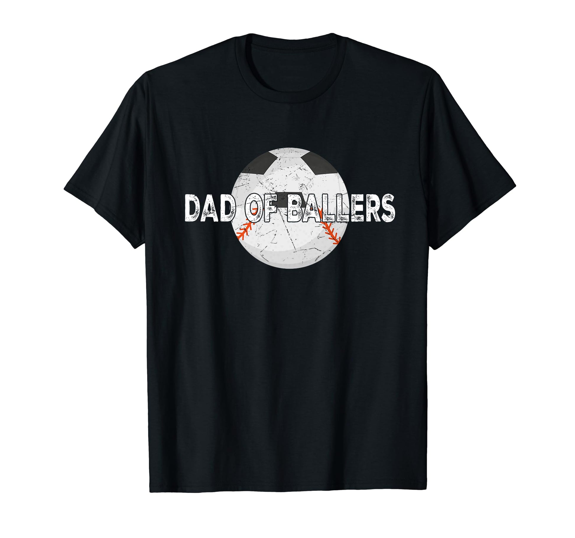 Dad Ballers Soccer Baseball Fathers T-Shirt - Custom Art Print for Adults - T-Shirt, Sweatshirt, Hoodie