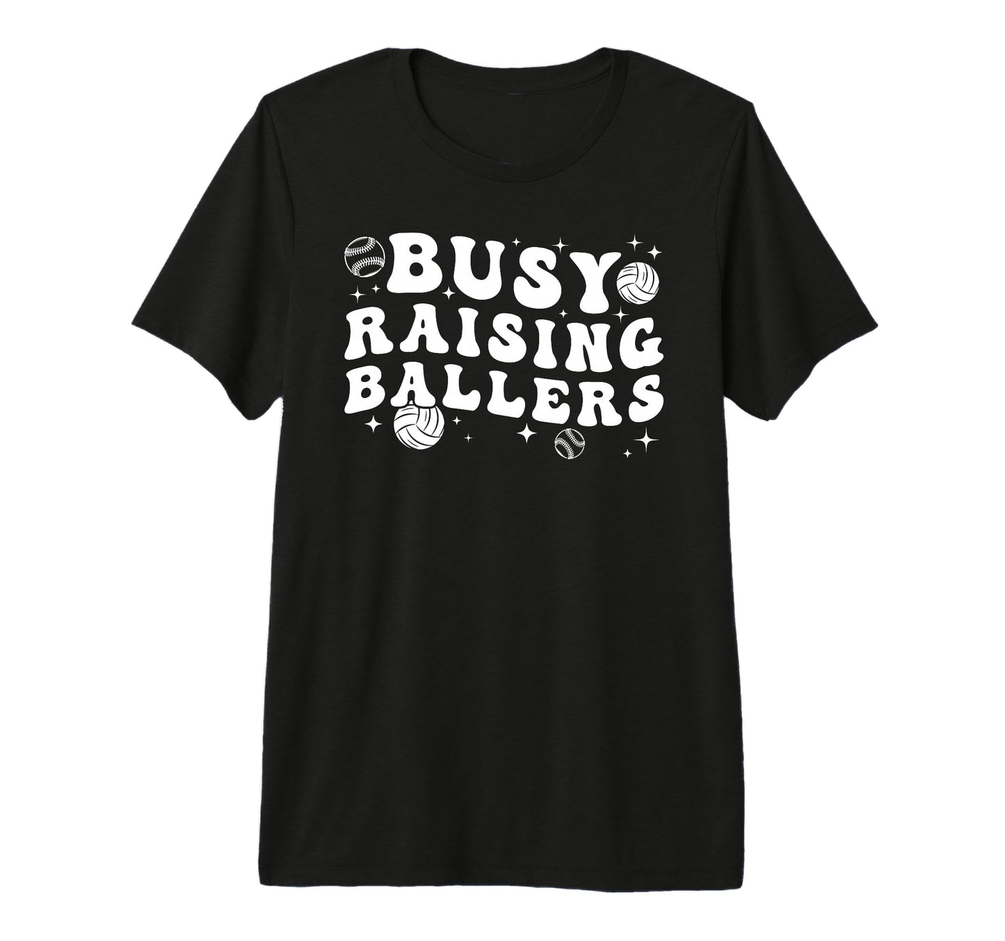 Busy Raising Ballers Volleyball Baseball T-Shirt - Minimalist Print Unisex - T-Shirt, Sweatshirt, Hoodie