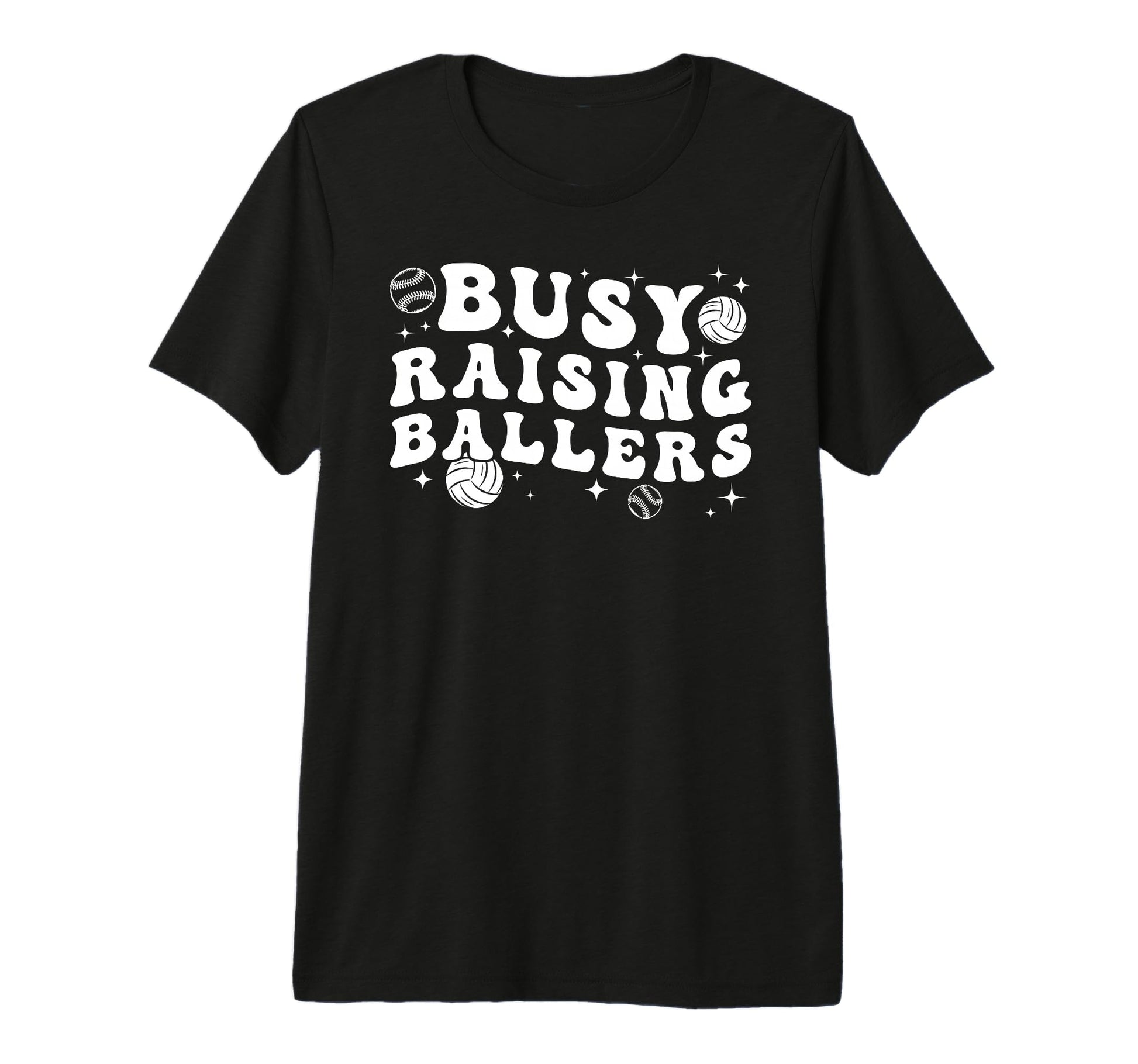 Busy Raising Ballers Volleyball Baseball T-Shirt - Minimalist Print Unisex - T-Shirt, Sweatshirt, Hoodie