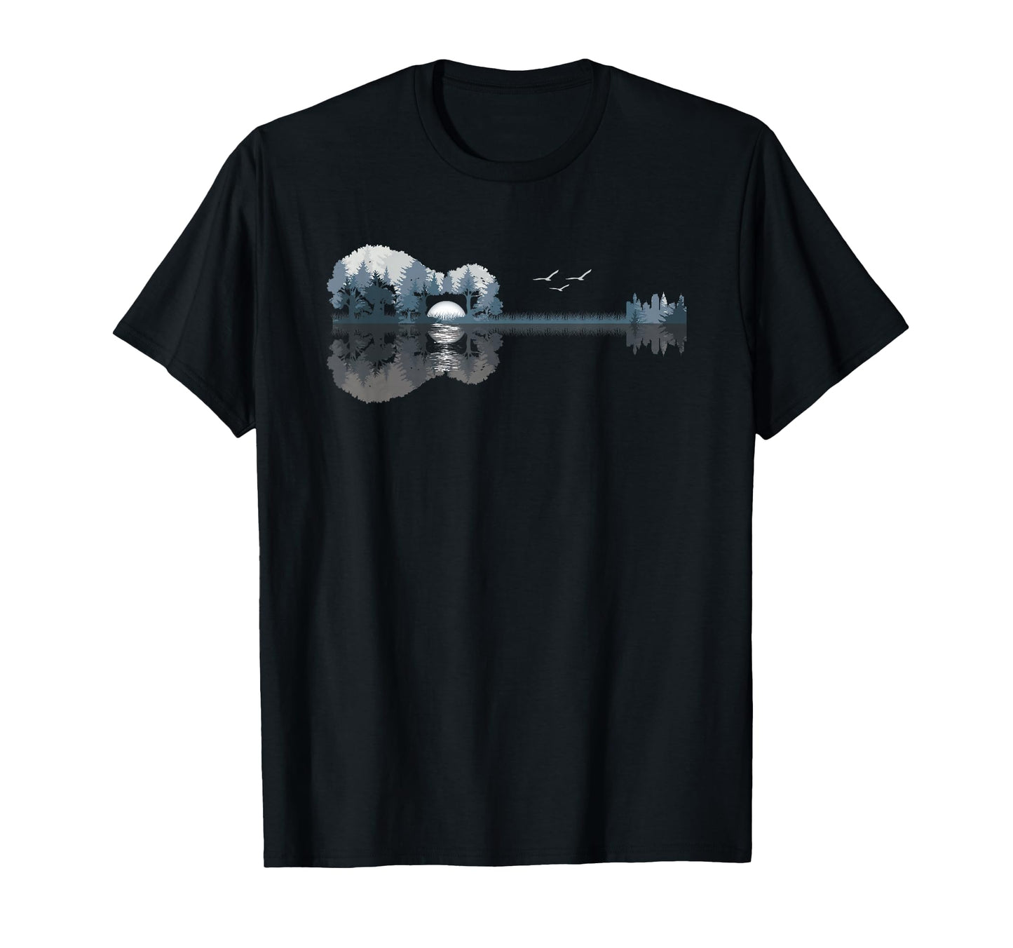 Acoustic Guitar Lake Music T-Shirt - Casual Everyday Wear Men Women - T-Shirt, Sweatshirt, Hoodie