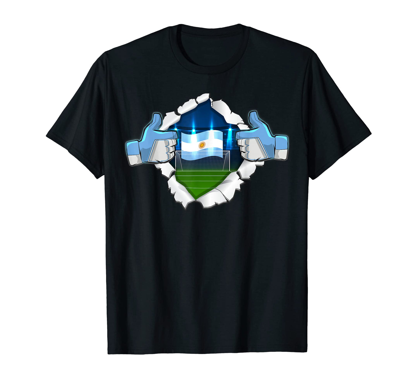 Argentinian Football Fan Soccer T-Shirt - Custom Art Print Unisex - T-Shirt, Sweatshirt, Hoodie