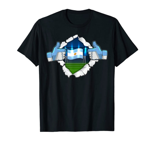 Argentinian Football Fan Soccer T-Shirt - Custom Art Print Unisex - T-Shirt, Sweatshirt, Hoodie
