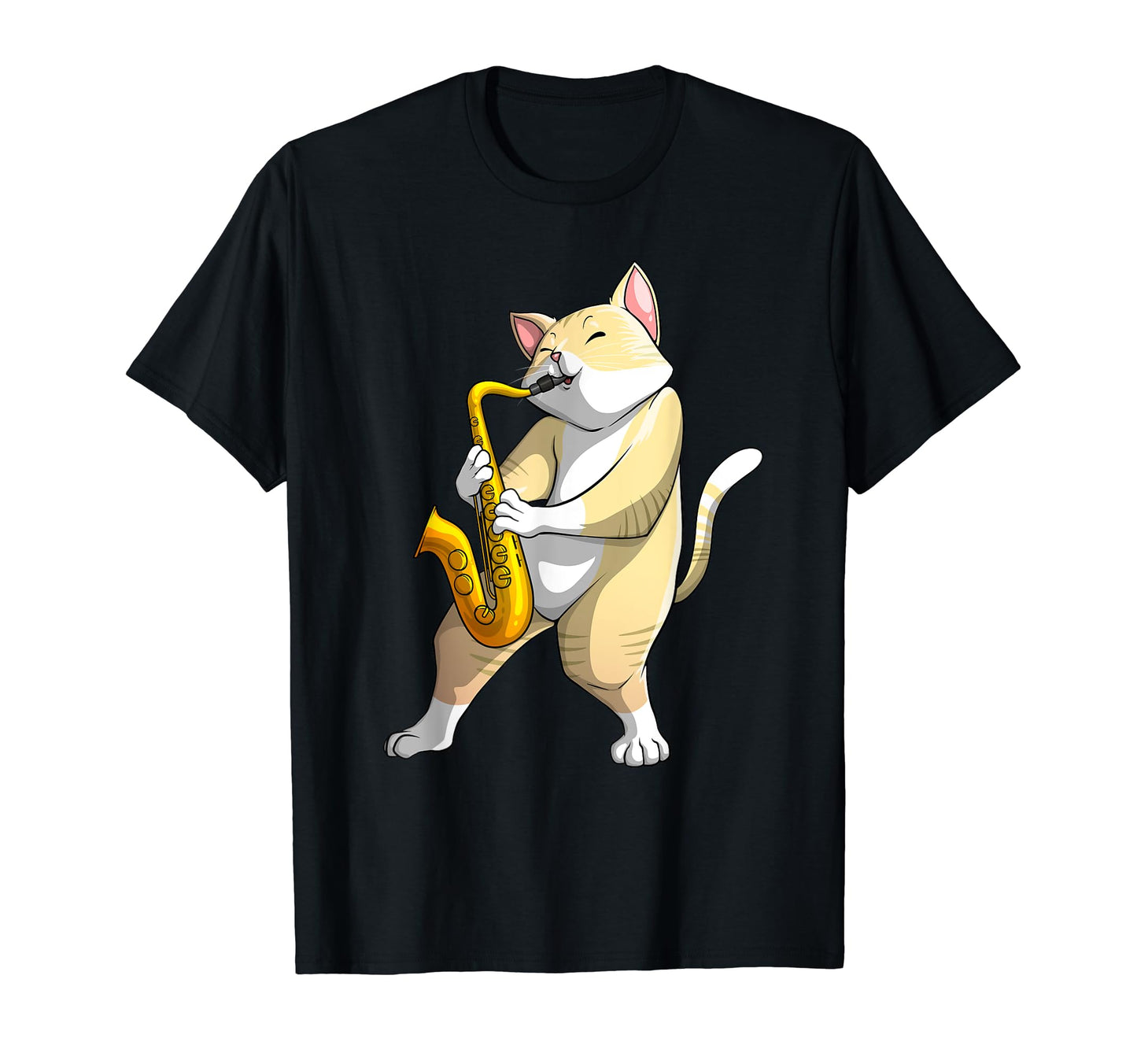 Saxophone Cat Playing Jazz Music T-Shirt - Unique Graphic for Adults - T-Shirt, Sweatshirt, Hoodie