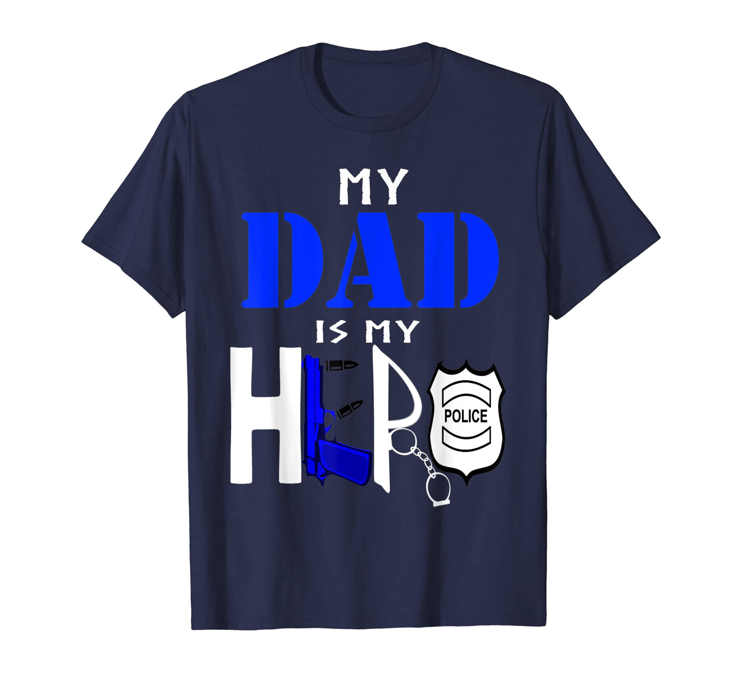 My Dad Hero Police Officer Thin Blue T-Shirt - Streetwear Style for Adults - T-Shirt, Sweatshirt, Hoodie
