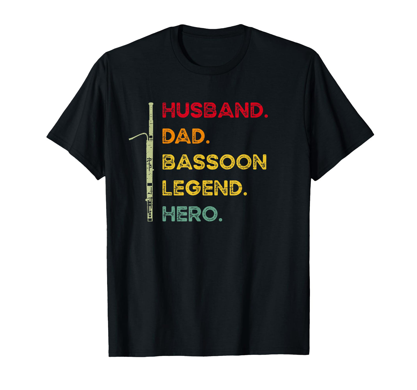 Husband Dad Bassoon Legend Hero T-Shirt - Minimalist Print for Adults - T-Shirt, Sweatshirt, Hoodie
