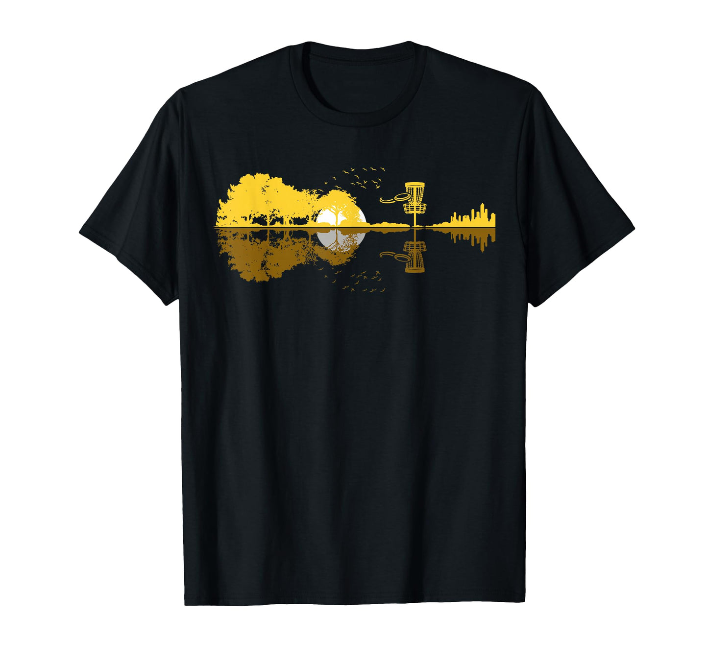 Disc Golf Sunset Guitar Guitarist T-Shirt - Aesthetic Graphic for Adults - T-Shirt, Sweatshirt, Hoodie
