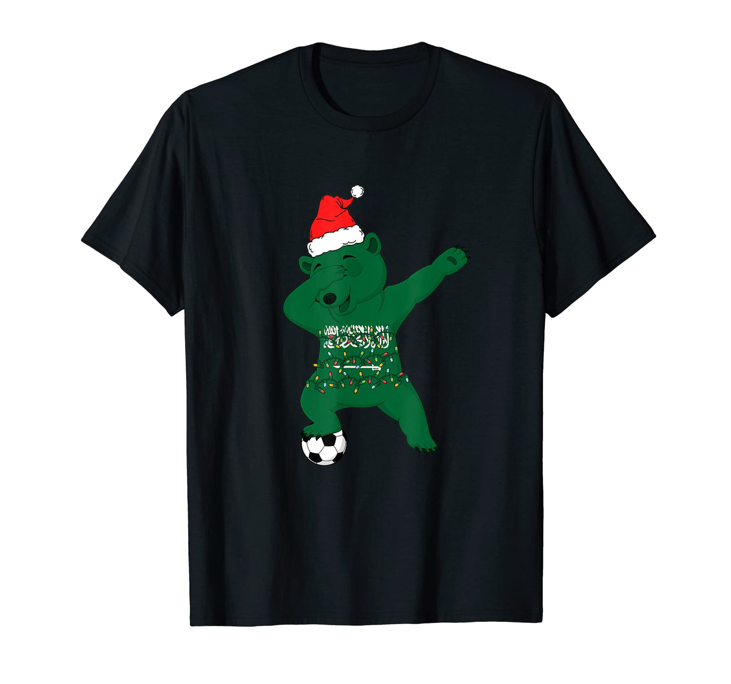 Soccer Dabbing Polar Bear Hat Lights T-Shirt - Minimalist Print for Adults - T-Shirt, Sweatshirt, Hoodie