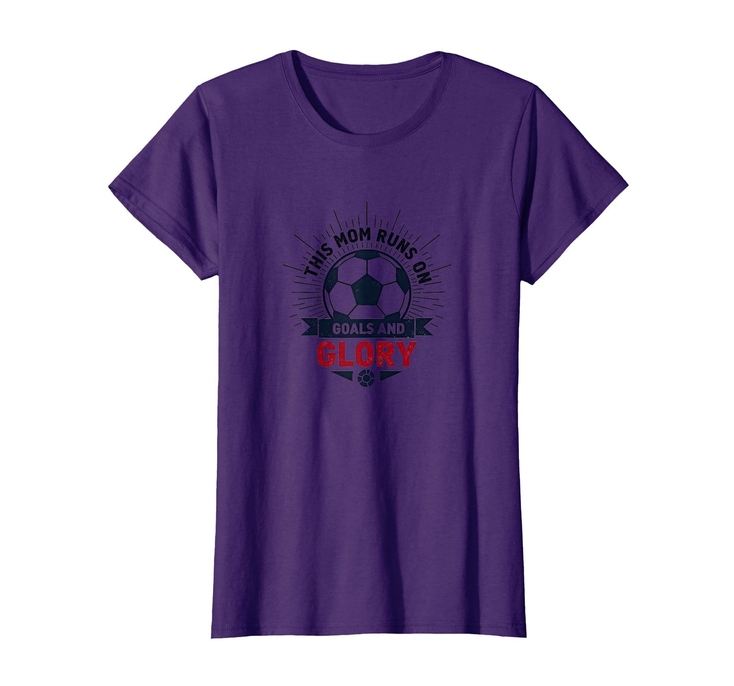 Soccer Mom Runs Goals And Glory T-Shirt - Trendy Graphic for Adults - T-Shirt, Sweatshirt, Hoodie