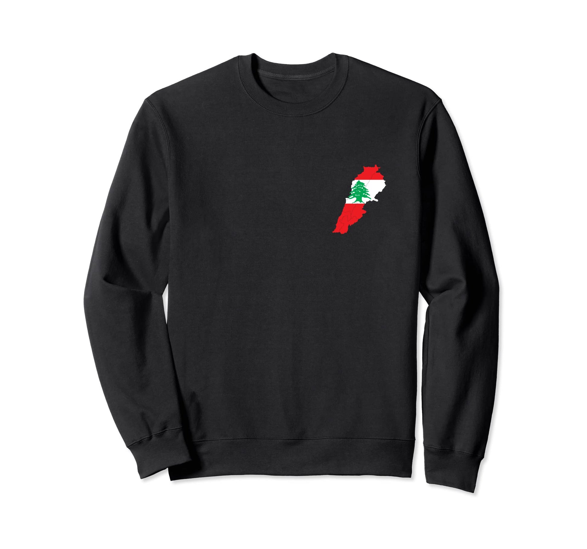 Lebanese Map And Flag Chest Logo Sweatshirt - Unique Graphic for Adults - T-Shirt, Sweatshirt, Hoodie