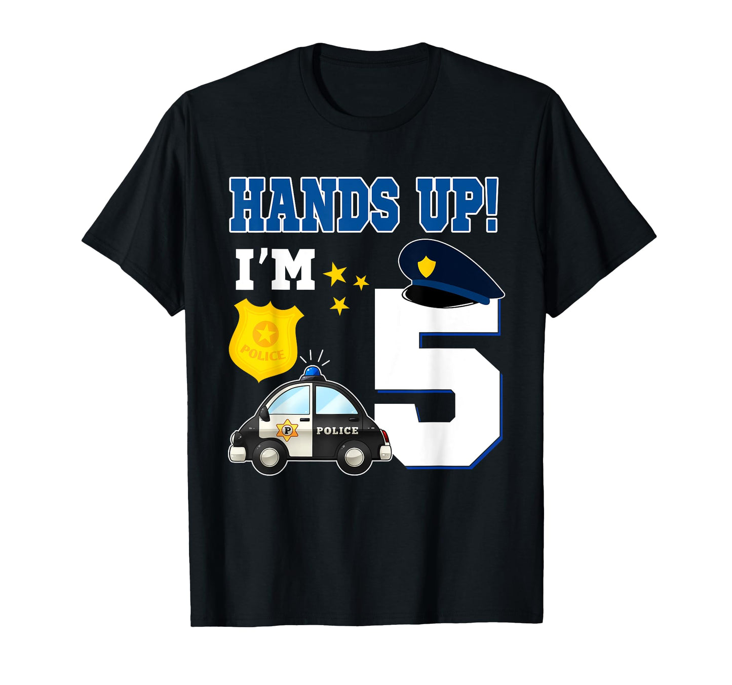 5Th Birthday Policeman 5 Year Old T-Shirt - Fun Novelty Design for Adults - T-Shirt, Sweatshirt, Hoodie
