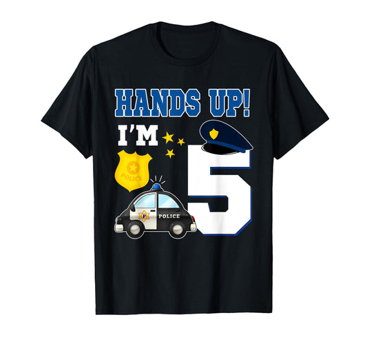 5Th Birthday Policeman 5 Year Old T-Shirt - Fun Novelty Design for Adults - T-Shirt, Sweatshirt, Hoodie