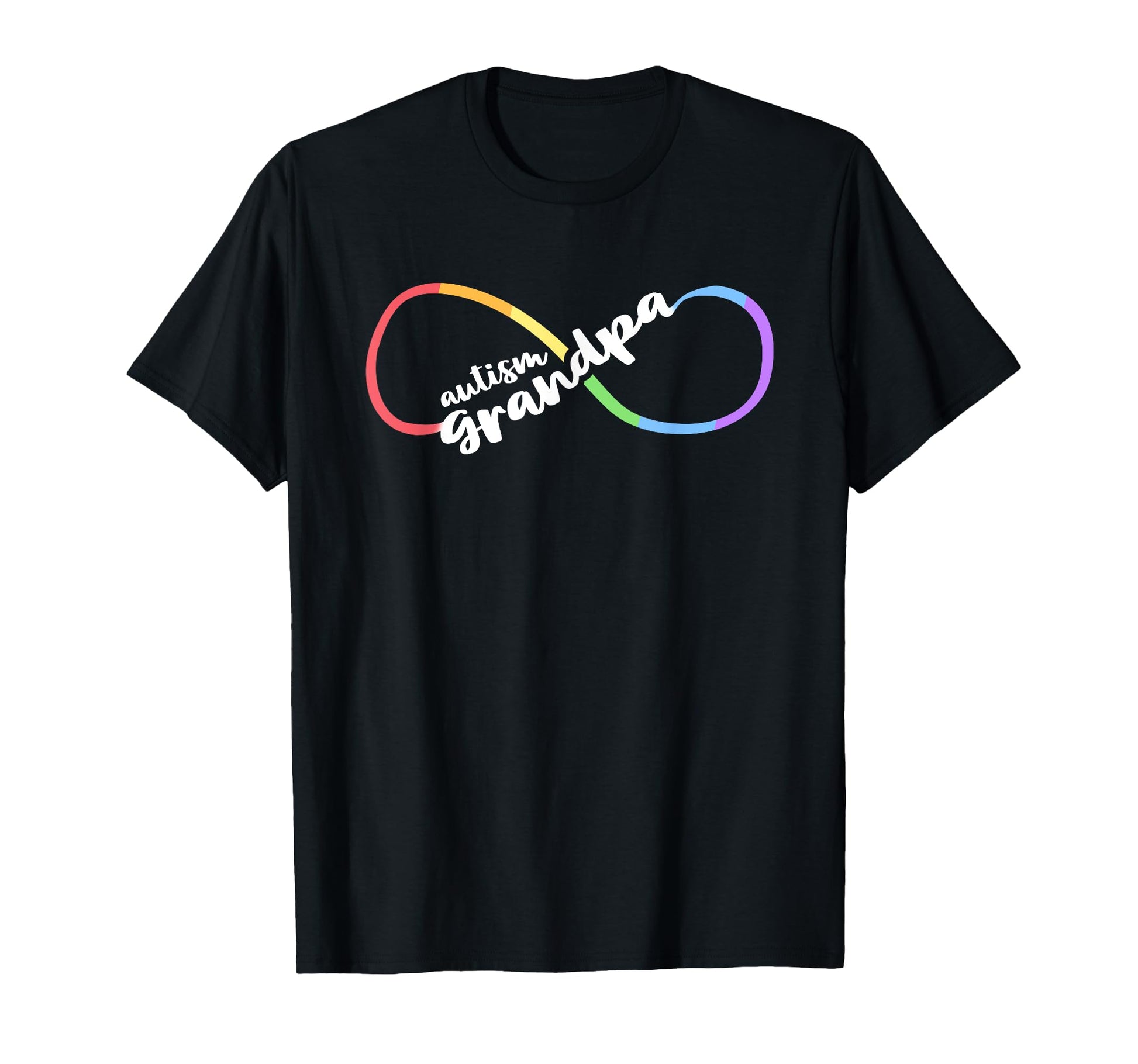 Family Autism Awareness Grandpa Rainbow T-Shirt - Custom Art Print Unisex - T-Shirt, Sweatshirt, Hoodie