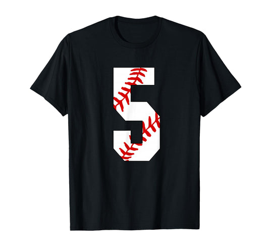 Baseball 5 Laces 5Th Birthday T-Shirt - Custom Art Print for Adults - T-Shirt, Sweatshirt, Hoodie