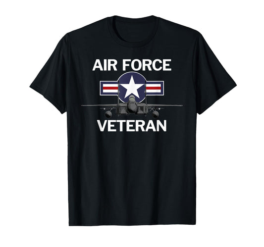 Air Force Veteran Roundel And F15 Jet T-Shirt - Novelty Apparel Unisex - T-Shirt, Sweatshirt, Hoodie