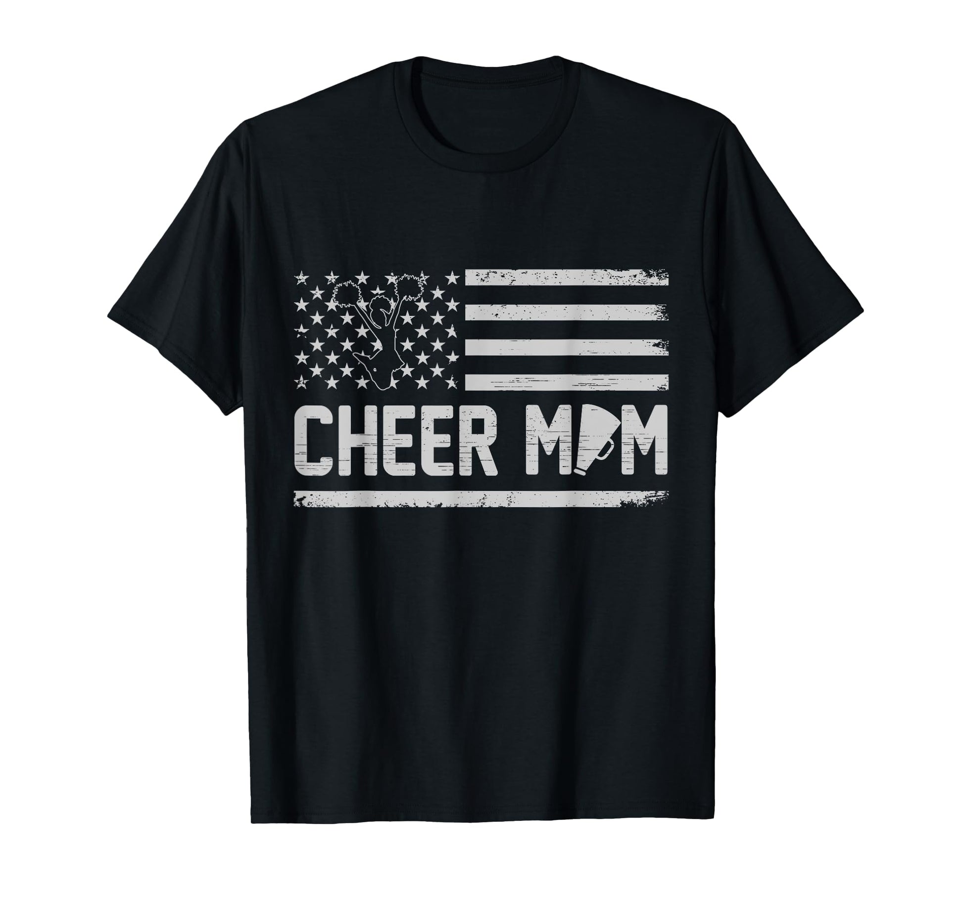 Cheer Mom American Flag Usa T-Shirt - Trendy Graphic for Adults - T-Shirt, Sweatshirt, Hoodie
