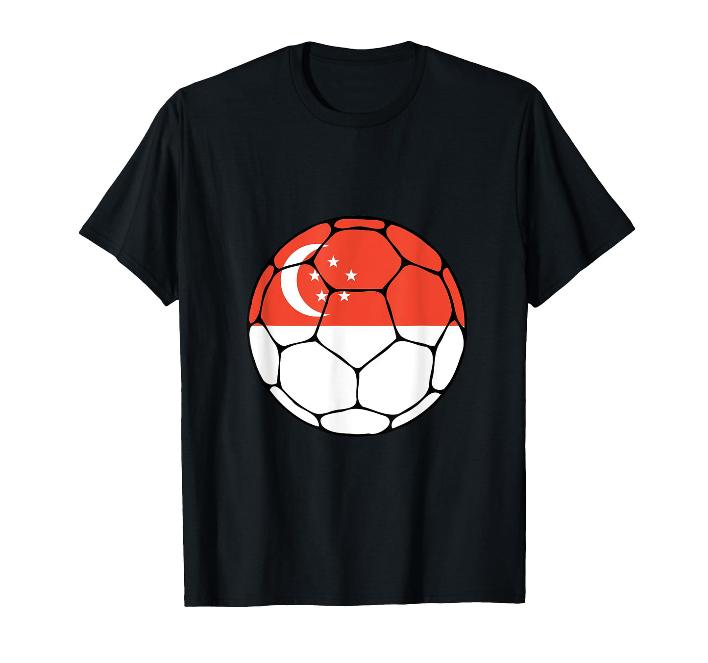 Singapore Soccer Ball Flag Jersey T-Shirt - Novelty Apparel for Adults - T-Shirt, Sweatshirt, Hoodie