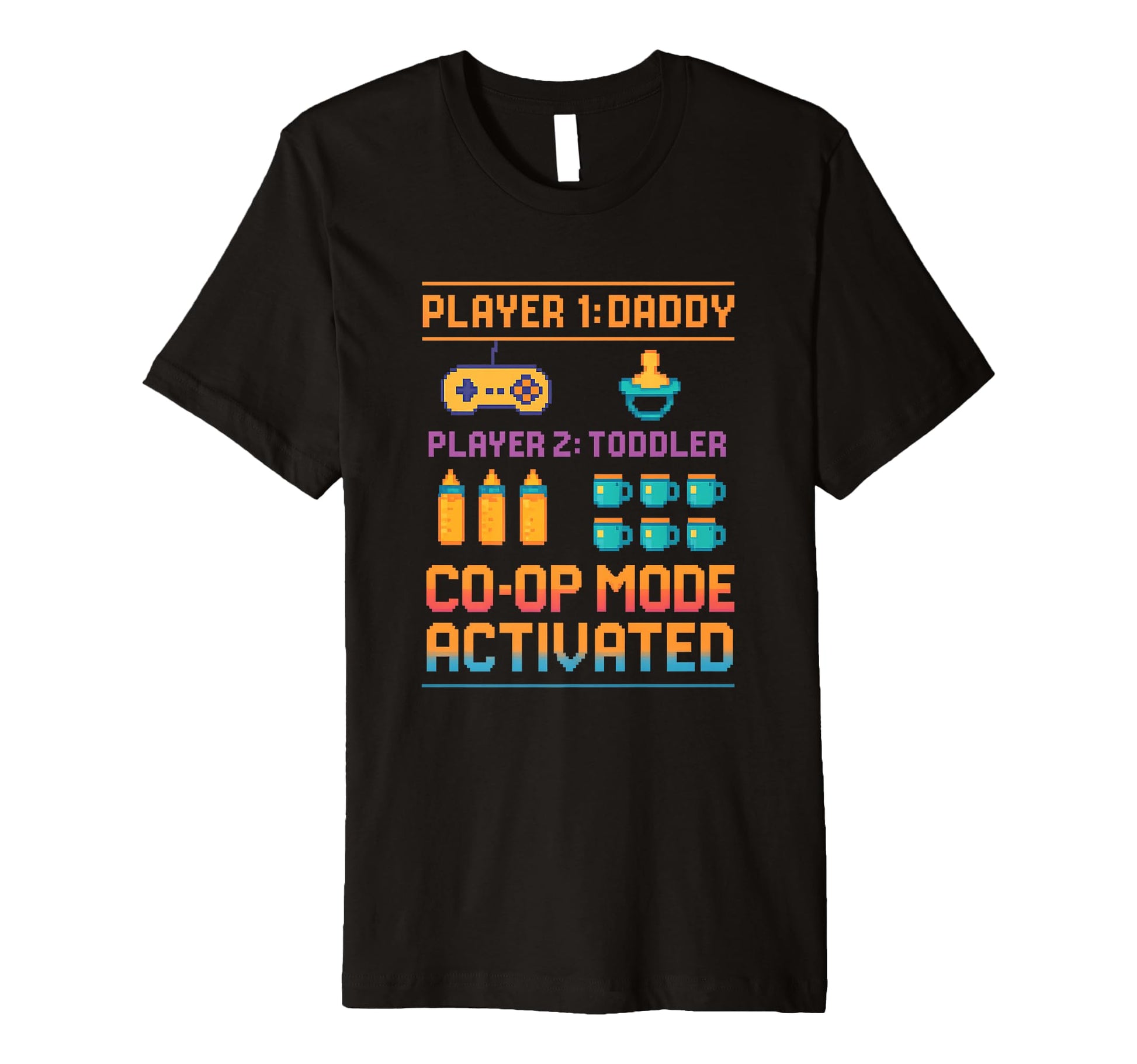 Coop Mode Activated Gamer Dad And Hud T-Shirt - Minimalist Print Men Women - T-Shirt, Sweatshirt, Hoodie