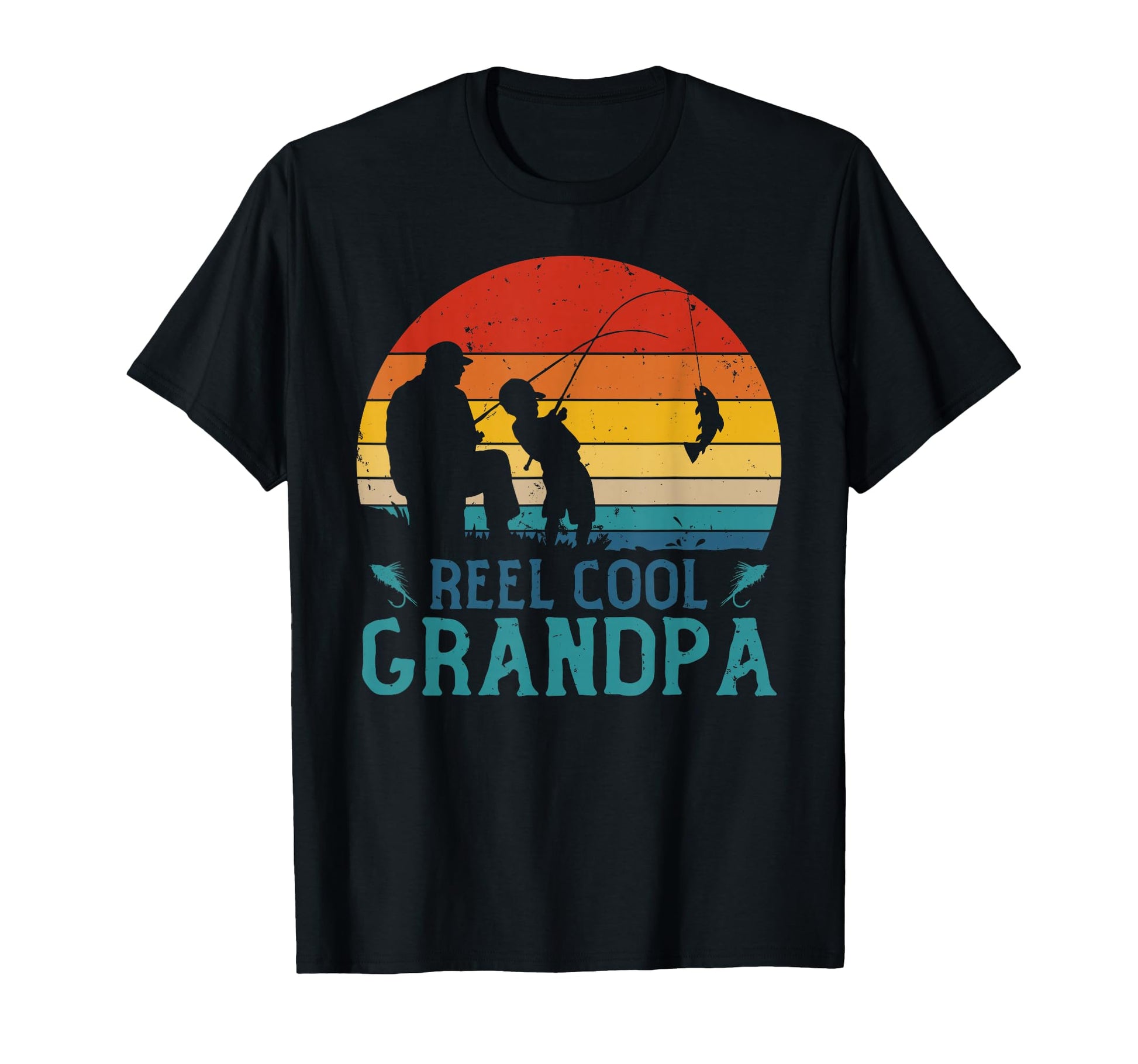 Fishing Reel Grandpa Fisherman Fathers T-Shirt - Graphic Print Men Women - T-Shirt, Sweatshirt, Hoodie