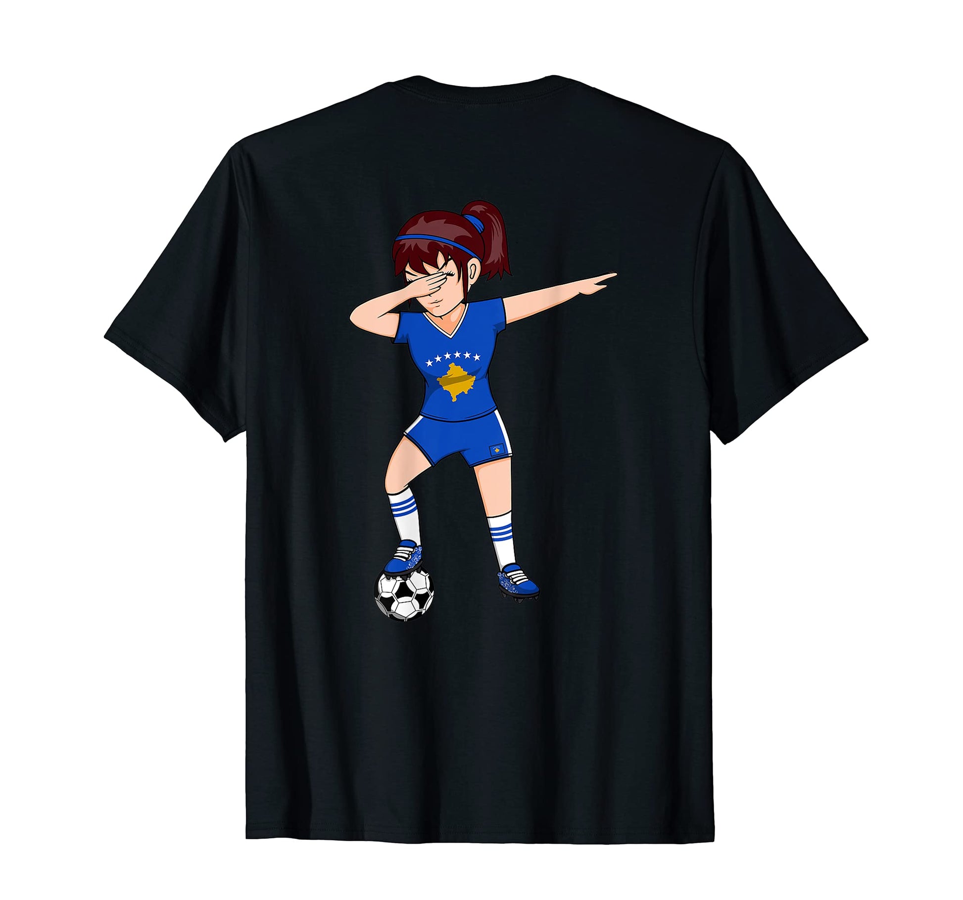 Dabbing Soccer Kosovo Jersey Kosovar T-Shirt - Custom Art Print for Adults - T-Shirt, Sweatshirt, Hoodie